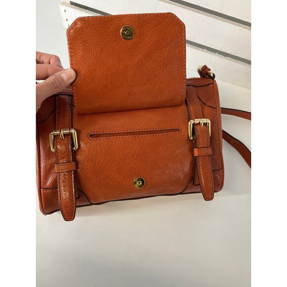 MICHAEL KORS BURNT ORANGE LEATHER SMALL CROSSBODY BAG - Picture 6 of 16